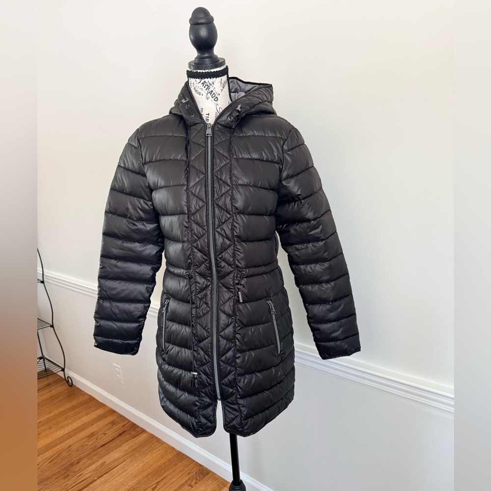 Kenneth Cole Charcoal Puffer Coat